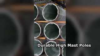 Guia de poste de aço para iluminação de estádio de postes de mastro alto