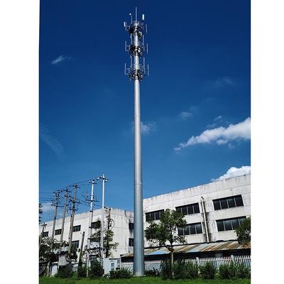 Antenas de aço revestidas em pó de 40 m Monopólios com plataforma