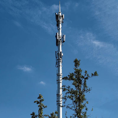 Antenas de aço galvanizadas a quente, monopólios com plataforma