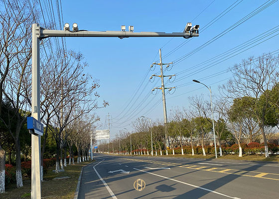 GV Q345 8M Telescopic Cctv Pole L tipo cor padrão de RAL