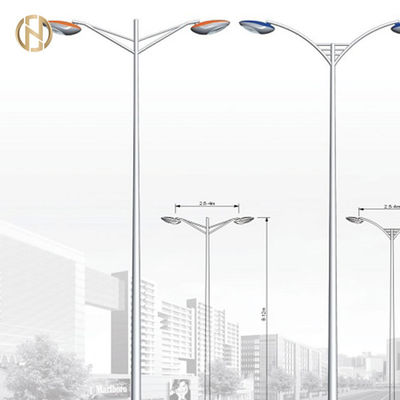 Rua solar galvanizada polo claro/cargo de aço de polo claro/lâmpada com braços simples ou duplos