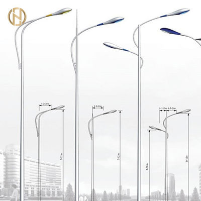 Única/rua dobro polo claro do braço 12M 10M 8M 6M Galvanized Light Pole