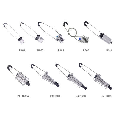 Sem saída ótico da braçadeira de tensão do cabo de grande resistência do metal que ancora a fibra da braçadeira da cunha