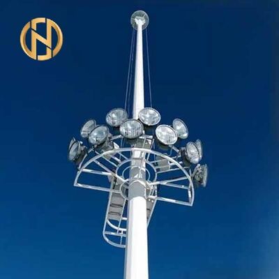comprar 25M-45M Automático de elevação e descida de mastro alto torre de luz: pólo de aço tubular galvanizado com sistema de guincho para aeroportos e estádios online manufacture