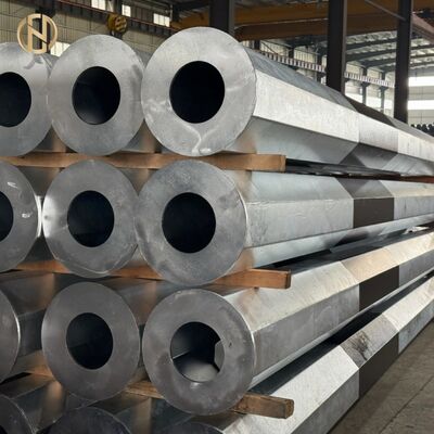 comprar Pólo de potência de aço octogonal galvanizado a quente com placa de fundo circular anti-afundamento online manufacture