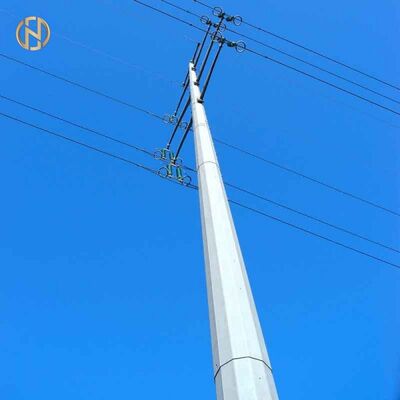 Comprar Poste de aço octogonal Q355B HDG 33kV/66kV, Monopole de 30 pés/40 pés com junta deslizante para linhas de energia aéreas, ISO 1461 online manufacture