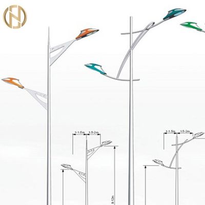 comprar o círculo de 3m galvanizou a luz gêmea polo da estrada dos braços dos cargos de aço online manufacture
