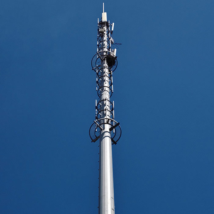 Pólo de comunicação de aço galvanizado personalizado com suportes de antenas
