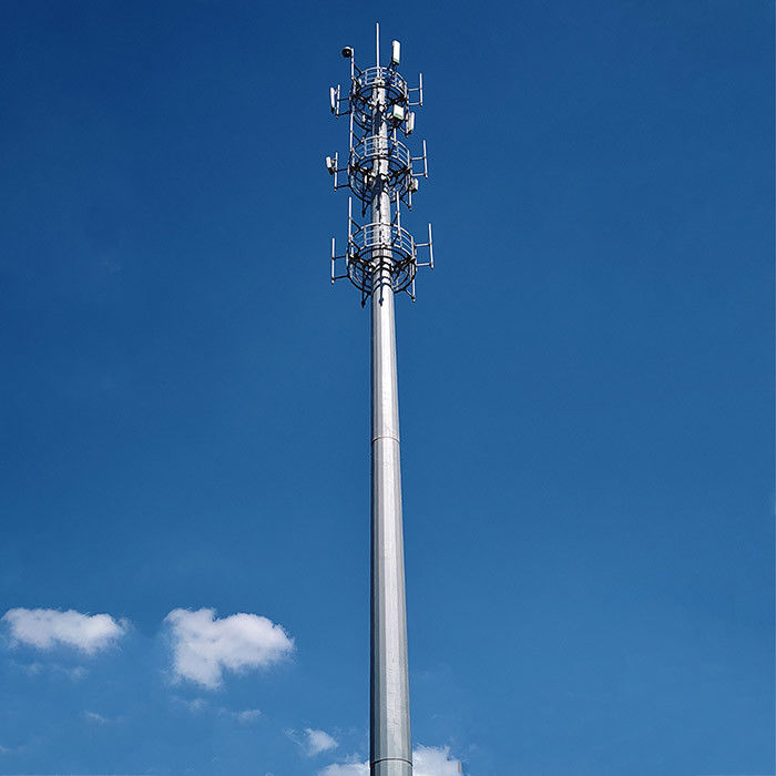 100FT 120FT Telecom Poles Tratamento de superfície galvanizada a quente e Futao Telecomunicações Post Defleção de cálculo