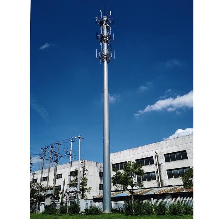 Antenas de aço revestidas em pó de 40 m Monopólios com plataforma