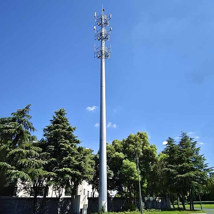 Monopólios de antenas de aço de 35 m com plataforma para postos de telecomunicações