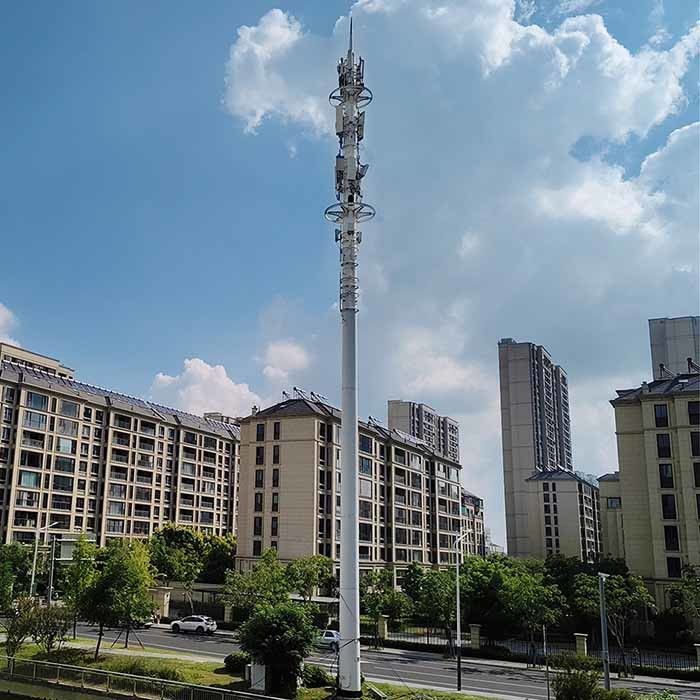 Pólo de comunicação de aço galvanizado personalizado com suportes de antenas