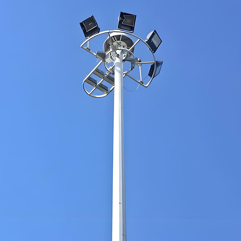 Poste de luz alto ajustável de 15m a 50m, poste alto para estádio, poste de iluminação de mastro alto galvanizado com venda quente