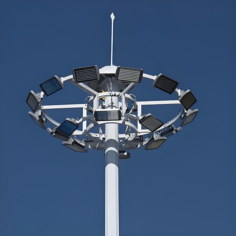 Poste de luz alto ajustável de 15m a 50m, poste alto para estádio, poste de iluminação de mastro alto galvanizado com venda quente