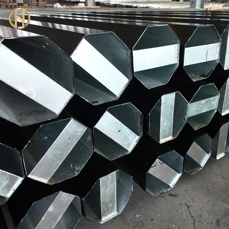 Postes de aço para linhas de transmissão galvanizados a quente octogonais de exportação de alta qualidade