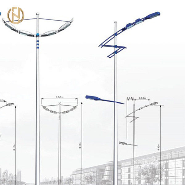 Hot Dip Galvanized Octagonal Solar Street Light Pole Design para cônico/poligonal/redondo ou outros Forma multipiramidal