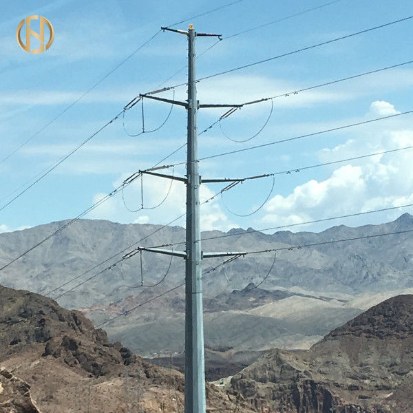 A cor cinzenta galvanizou Polo de aço octogonal 69KV NEA 50FT 55FT 60FT 65FT 70FT