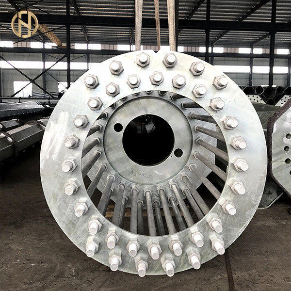 Linha de transmissão personalizada superfície de polo de poder 132KV do metal de Polo HDG