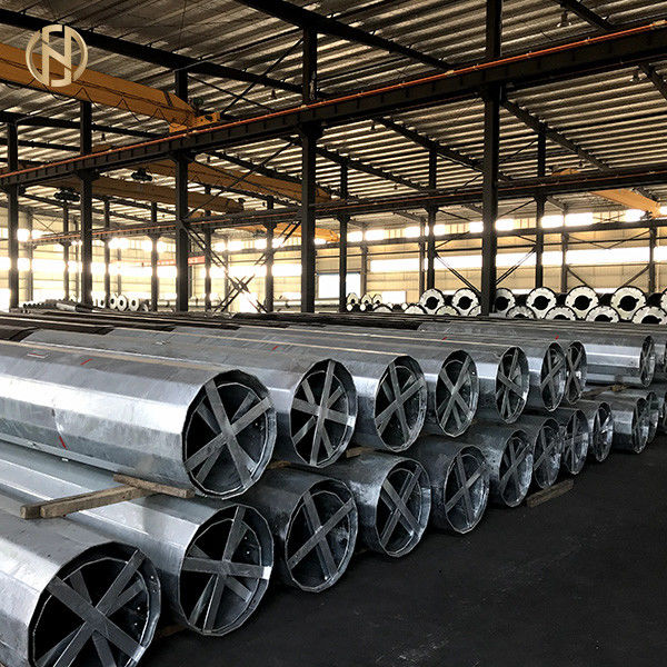 A cor cinzenta galvanizou Polo de aço octogonal 69KV NEA 50FT 55FT 60FT 65FT 70FT