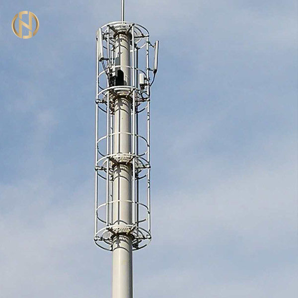 Torre tubular 36M da telecomunicação superfície galvanizada junção do deslizamento de 4 seções