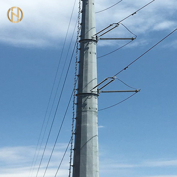 69KV metal de aço polo de serviço público ASTM um mergulho 123 quente que galvaniza a durabilidade alta