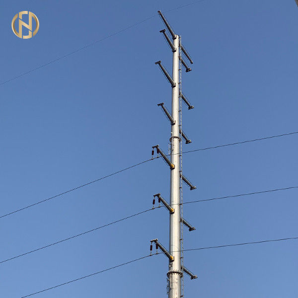 Único circuito Polo bonde de aço 230KV 125FT ASTM 572 GR65 altura de 15m - de 30m