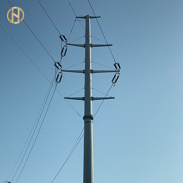 companhia de eletricidade Polo de 138KV HDG 33M com grau 0-5 do parafuso 100FT 105FT da placa de base e de âncora M42