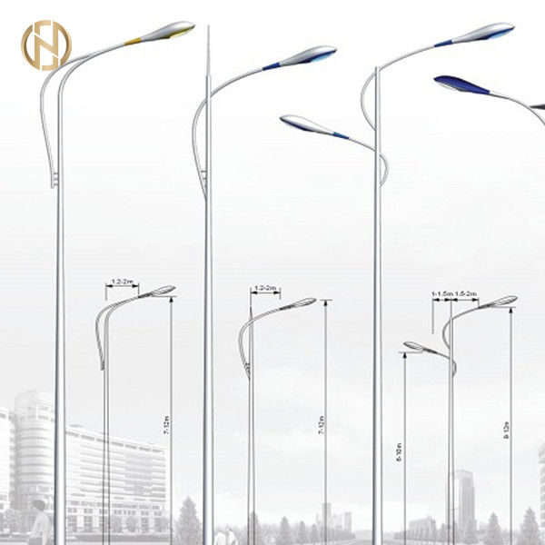 Única/rua dobro polo claro do braço 12M 10M 8M 6M Galvanized Light Pole