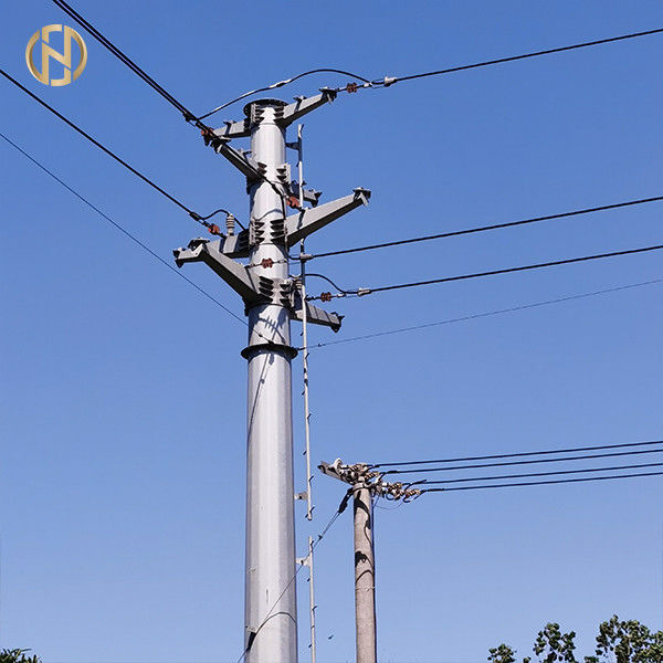 torre Monopole de aço afilada tubular de 19M 3000daN 60FT Polo para a linha de transmissão