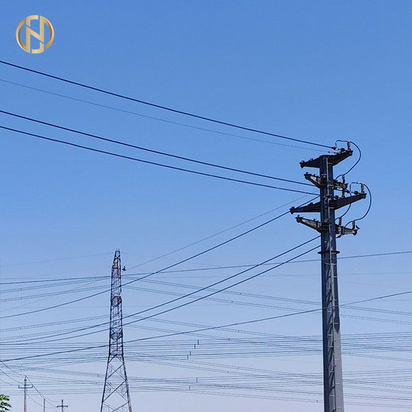 A cor cinzenta galvanizou Polo de aço octogonal 69KV NEA 50FT 55FT 60FT 65FT 70FT