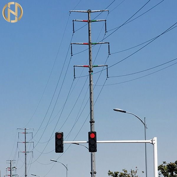 Sinal polo da forma poligonal 6M x 12M Signal Light Pole com braço