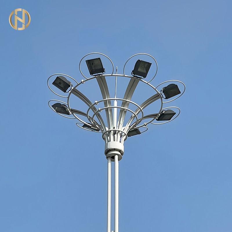 30m de altura mastro pólo com sistema de elevação e galvanizado a quente para iluminação de estádio e 50000 horas de vida útil