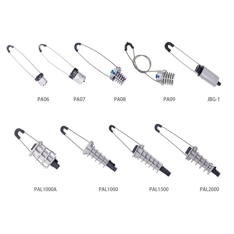 Sem saída ótico da braçadeira de tensão do cabo de grande resistência do metal que ancora a fibra da braçadeira da cunha