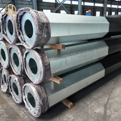 Postes de aço para linhas de transmissão galvanizados a quente octogonais de exportação de alta qualidade
