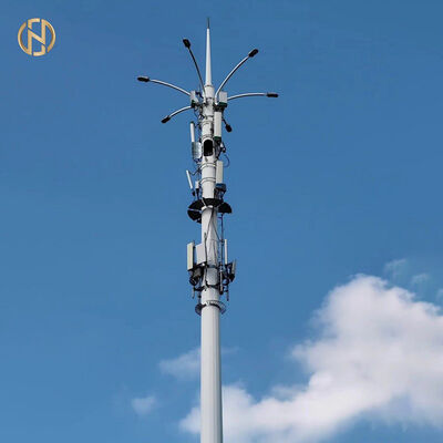 Pólo de aço galvanizado de comunicação 5G para torre de telecomunicações ao ar livre
